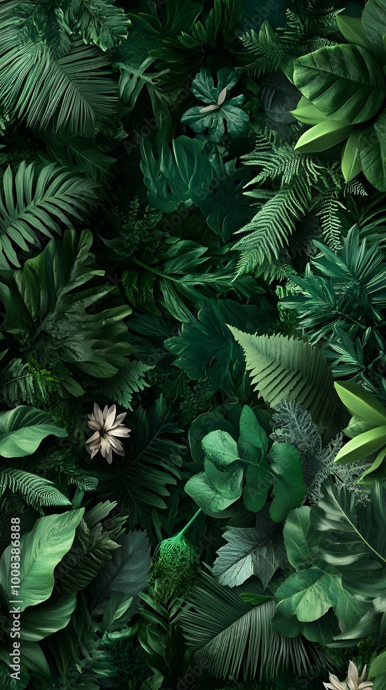 A lush arrangement of vibrant green leaves and plants. A lush arrangement of vibrant green leaves and plants.