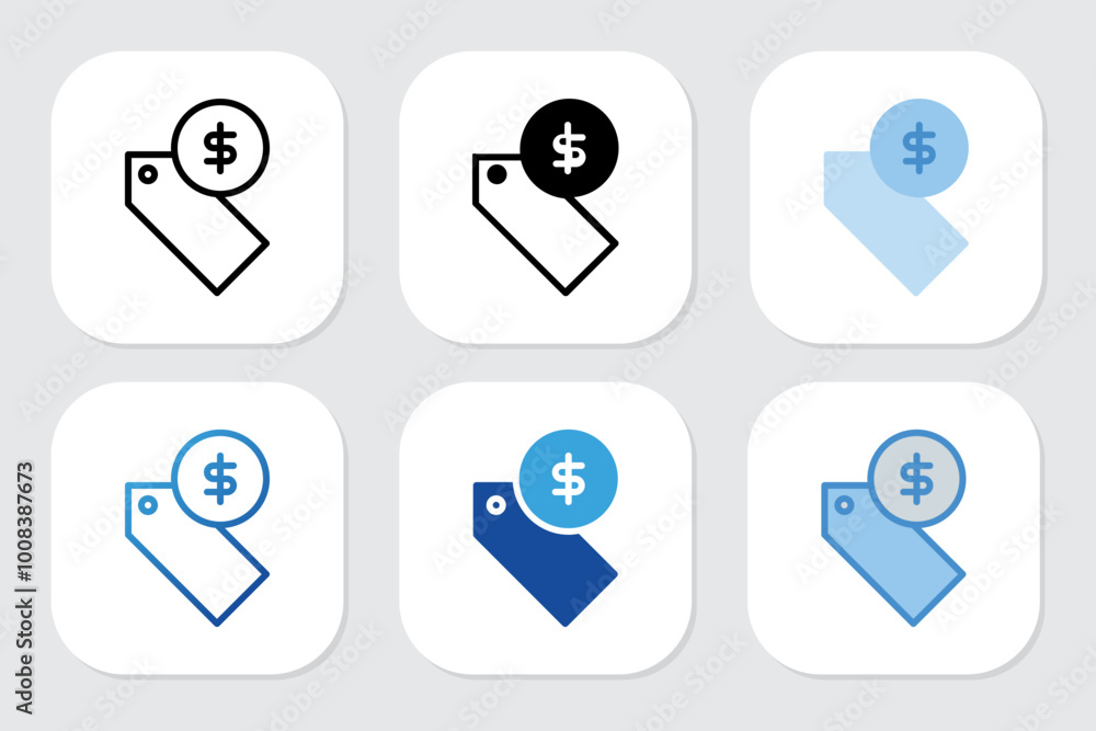 price icons with various design styles price icons with various design styles