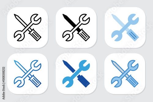 repair icons with various design styles