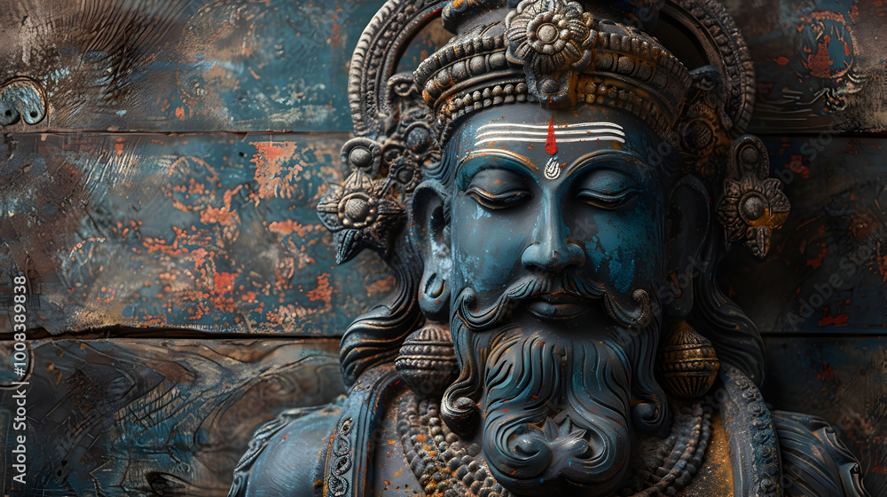 Fototapeta premium Stunning ornate Hindu temple facade with intricate architectural patterns,colorful ornamental details.