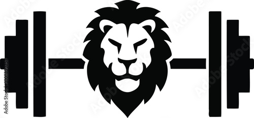 Royal lion fitness gym logo design with white background.