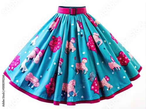 Classic Poodle Skirt with Vibrant Colors and Unique Patterns for Retro Fashion Enthusiasts photo