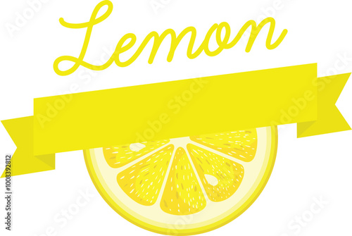 Lemon slice with yellow ribbon paper