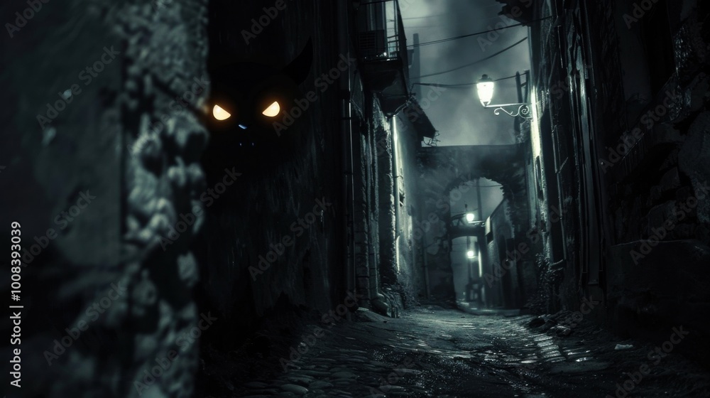 Dark Haunted Forest with Creepy Fog