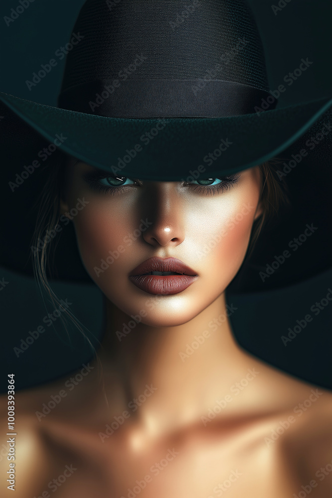 Mysterious woman with a elegant black hat. Elegance for advertising. Mysterious woman with a elegant black hat. Elegance for advertising.