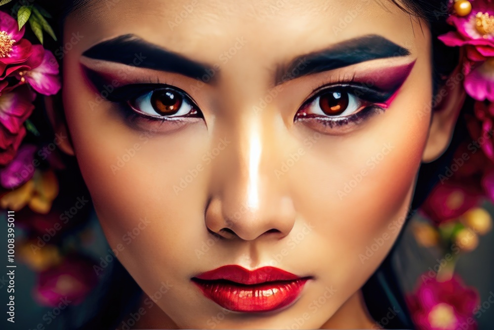 Close-up of Asian Eyebrow Aesthetics Showcasing Natural Beauty and Grooming Techniques in Detail Close-up of Asian Eyebrow Aesthetics Showcasing Natural Beauty and Grooming Techniques in Detail