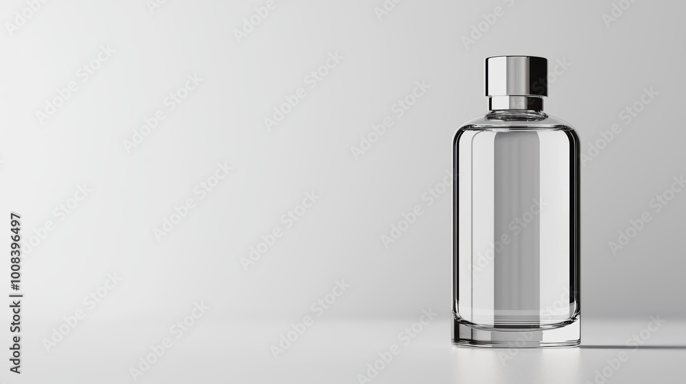 Simple Silver Bottle with Clean Design on Isolated Background Simple Silver Bottle with Clean Design on Isolated Background