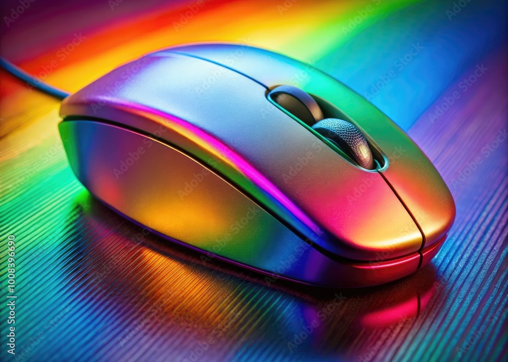 Close-Up of Computer Mouse with Pointer on Screen for Technology and Office Use Background Image Close-Up of Computer Mouse with Pointer on Screen for Technology and Office Use Background Image