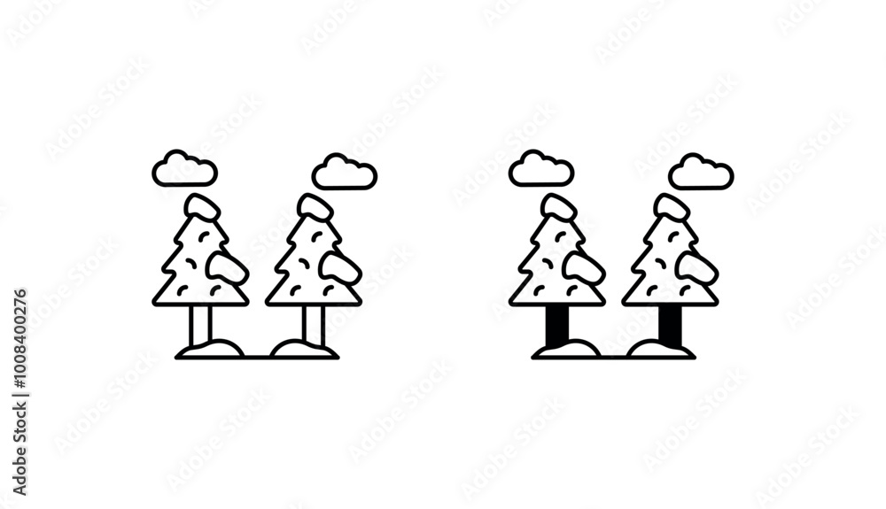 Pine tree icon design with white background stock illustration