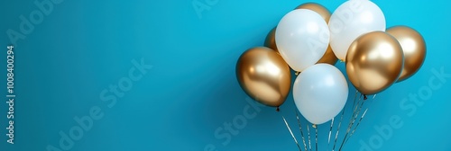 Wallpaper Mural Colorful Balloons on Bright Blue Background Torontodigital.ca