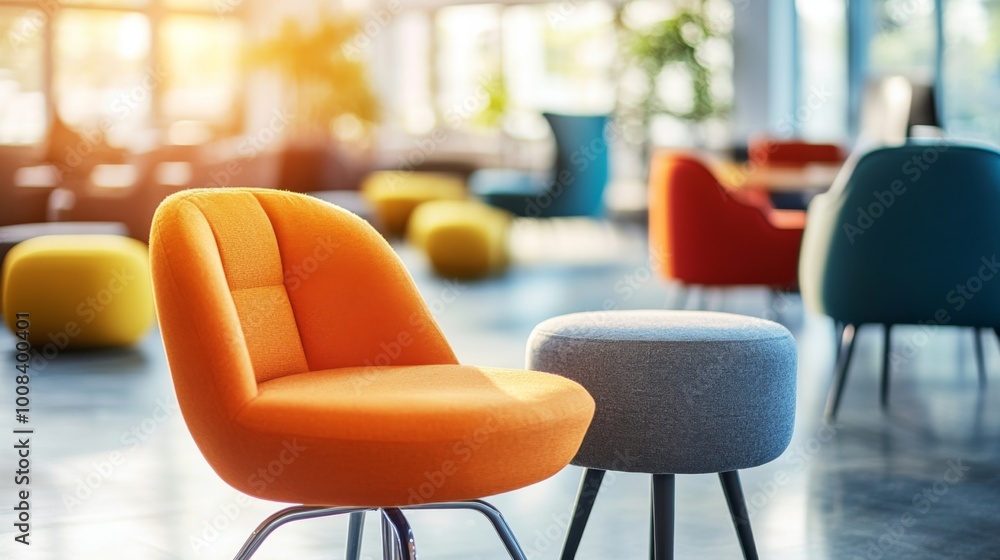 Bright Modern Furniture in a Stylish Open Space Bright Modern Furniture in a Stylish Open Space