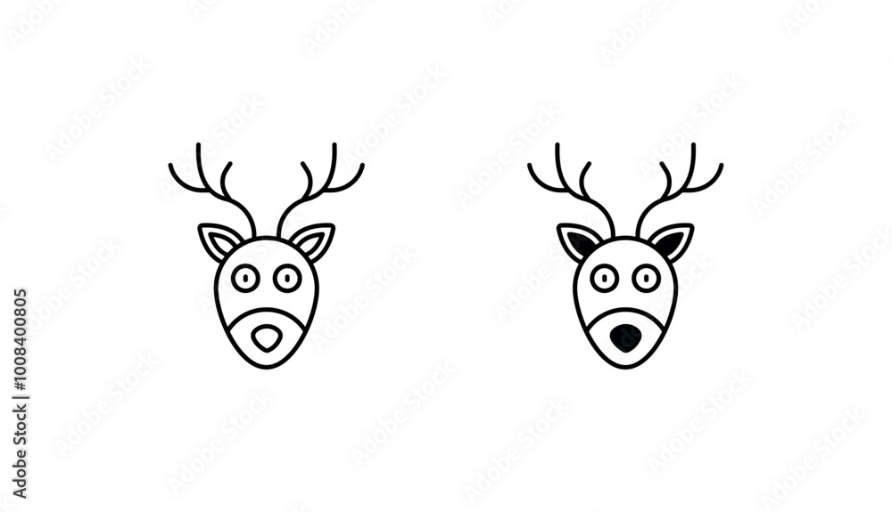 Reindeer icon design with white background stock illustration Reindeer icon design with white background stock illustration