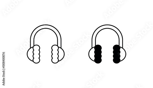 Earmuffs icon design with white background stock illustration