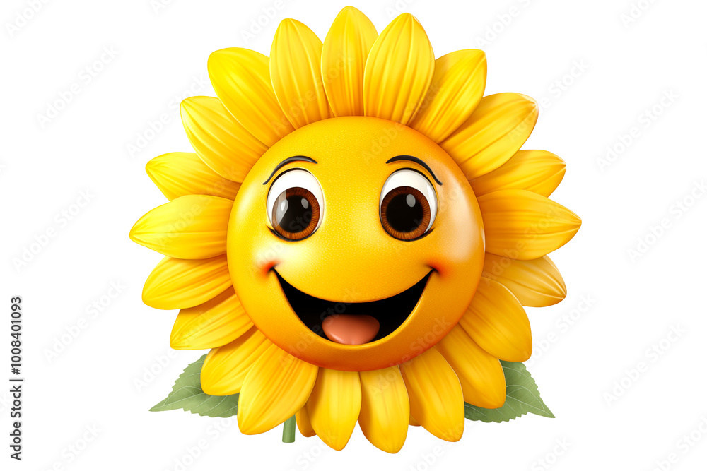 Smiling Sunflower on Transparent Background Smiling Sunflower on Transparent Background