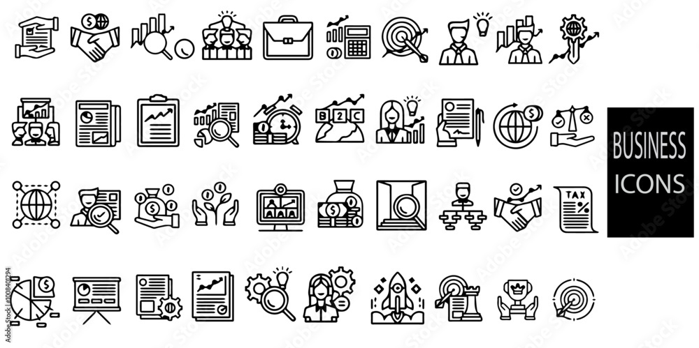 Business simple concept 40 icons set.Vector illustration. Business simple concept 40 icons set.Vector illustration.
