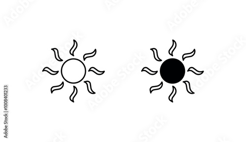 Winter solstice sun icon design with white background stock illustration