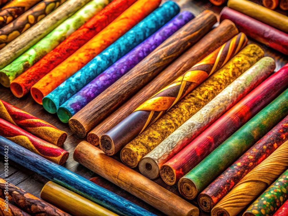 Collection of Sticks and a Pack Designed for Alternative Smoking Products on a Wooden Surface Collection of Sticks and a Pack Designed for Alternative Smoking Products on a Wooden Surface