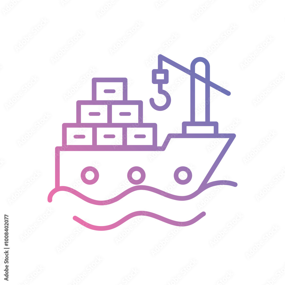 Fototapeta premium Cargo Ship icon vector stock illustration