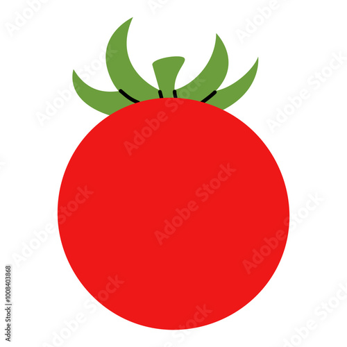 Simple drawing of whole tomato in hand drawn minimalistic style