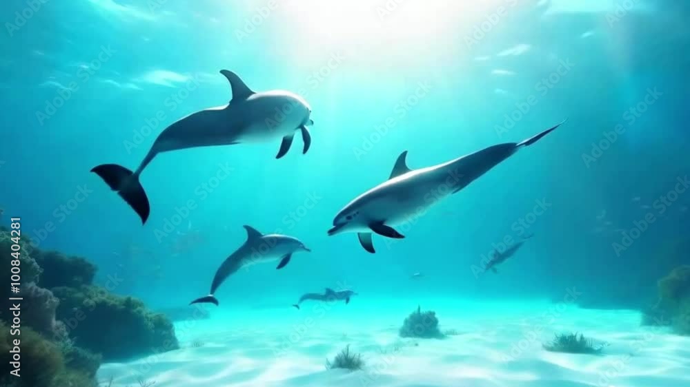 dolphins in the sea dolphins in the sea