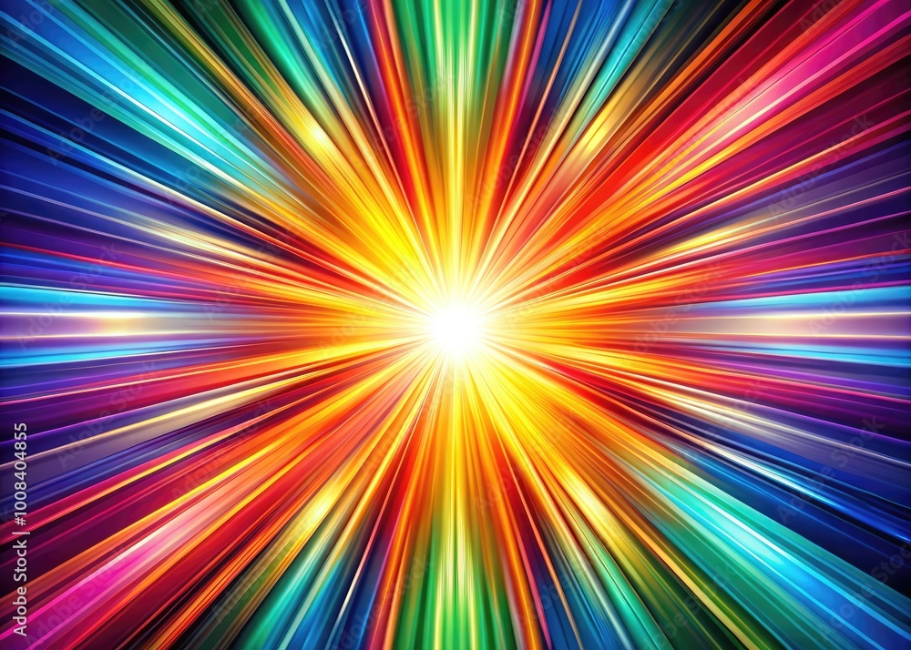 Obraz premium Colorful Burst Vector Design with Radiating Lines and Dynamic Shapes for Creative Backgrounds