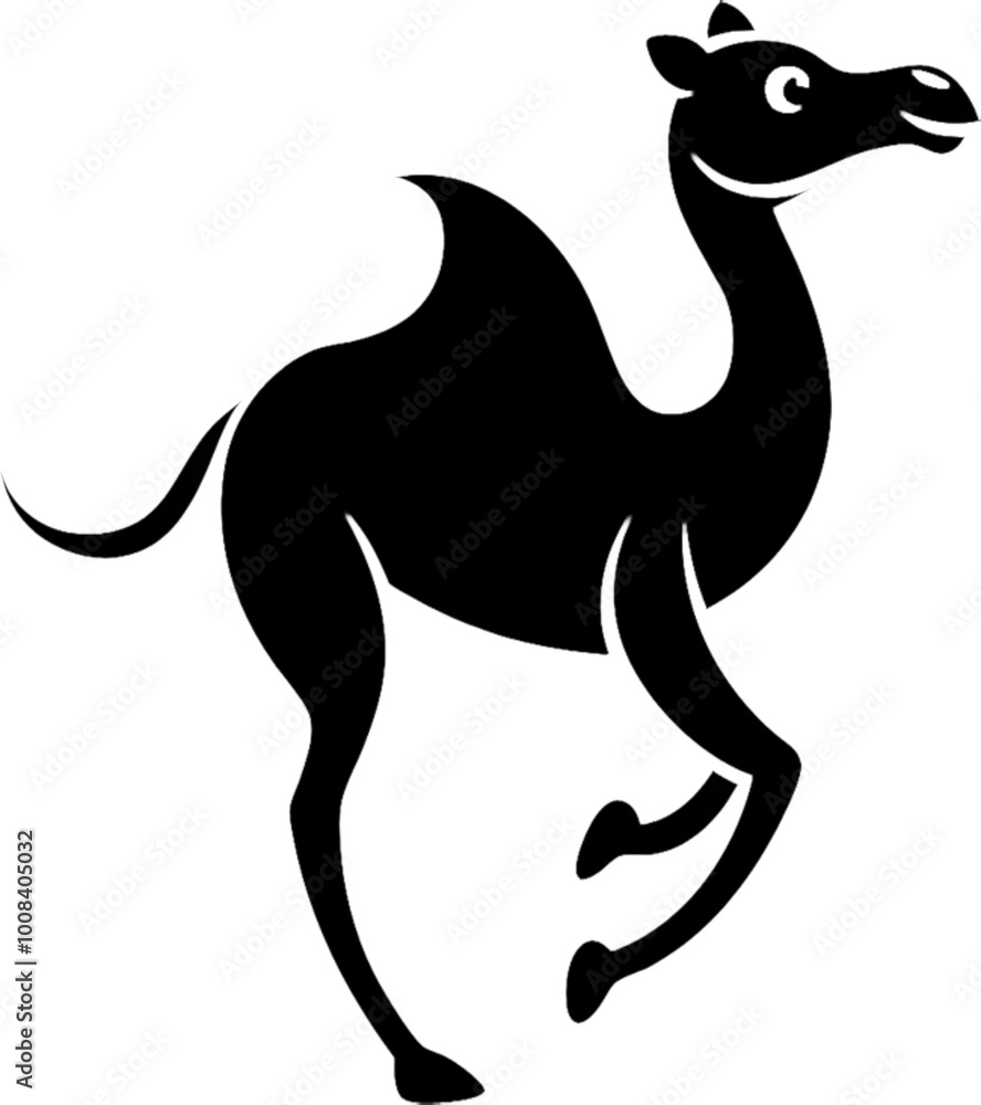 Obraz premium Whimsical Black Camel Stencil for Outdoor Decor. 