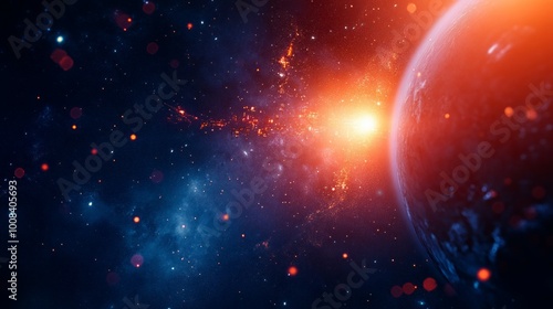 Wallpaper Mural A planet bathed in the glow of a distant star. Torontodigital.ca