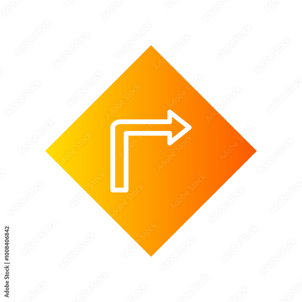 turn right gradient icon turn right gradient icon