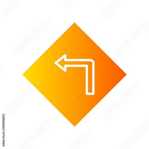 turn left gradient icon