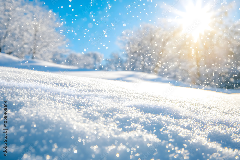 Winter Snow Background with White Snow Flakes Falling. Generative Ai. Winter Snow Background with White Snow Flakes Falling. Generative Ai.