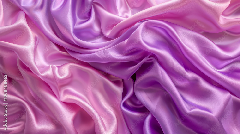 Obraz premium Beautiful purple pink silk satin background Soft folds Shiny fabric Luxury lilac background