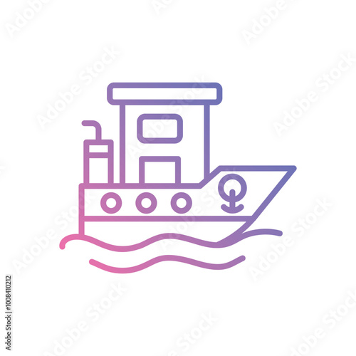 Tugboat icon vector stock illustration
