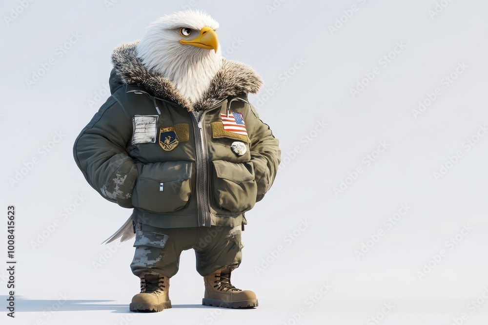 soldier eagle on white background soldier eagle on white background