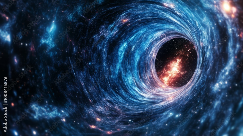 A swirling black hole in space. A swirling black hole in space.