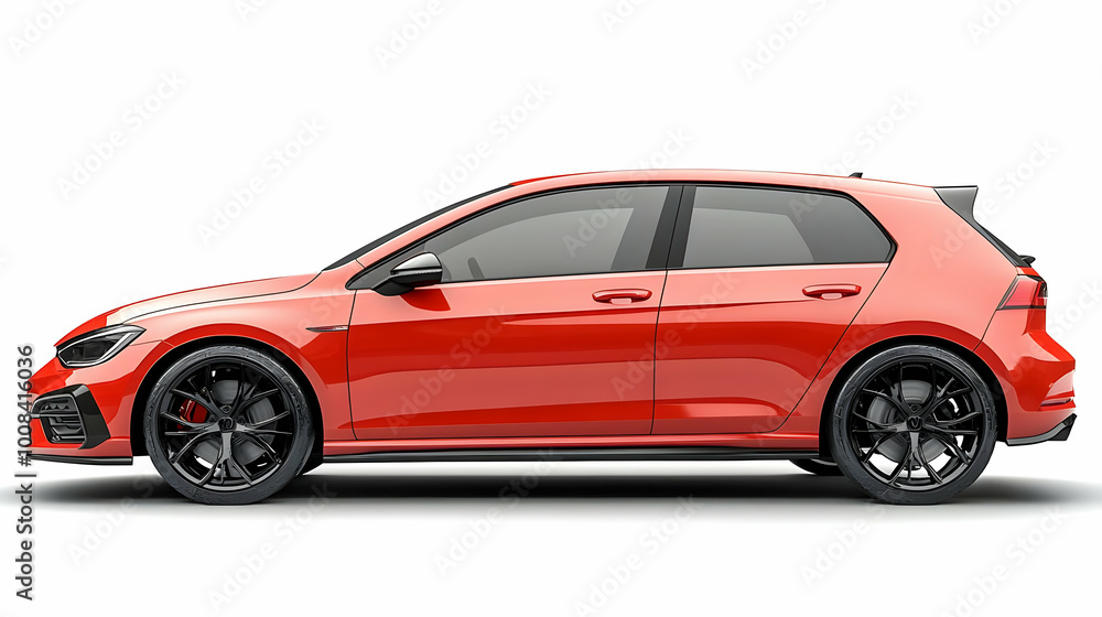 Red Car 3D Illustration: Sleek and Sporty Design Red Car 3D Illustration: Sleek and Sporty Design