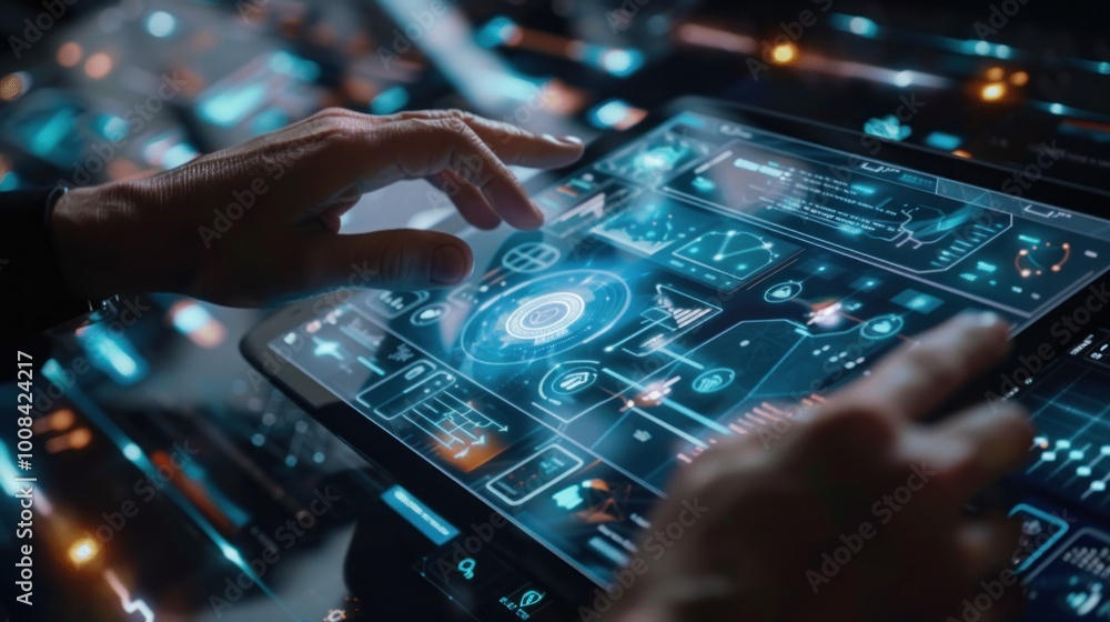 A person using a smart device with an AI assistant interface visible on the screen A person using a smart device with an AI assistant interface visible on the screen