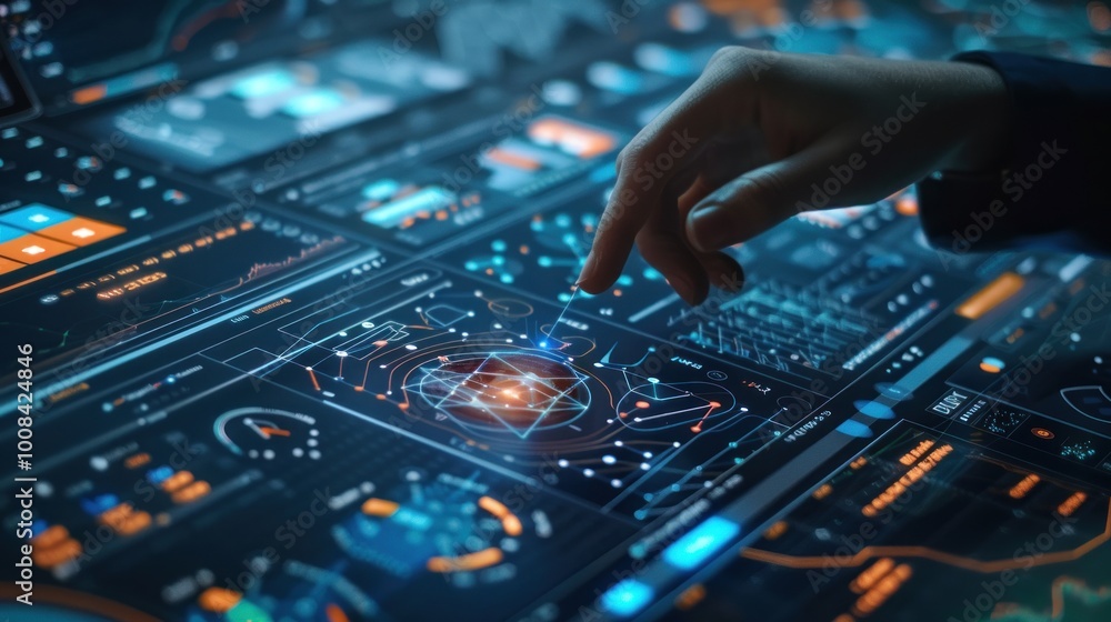 A person working with an AI-powered data visualization tool, surrounded by dynamic charts and statistics A person working with an AI-powered data visualization tool, surrounded by dynamic charts and statistics