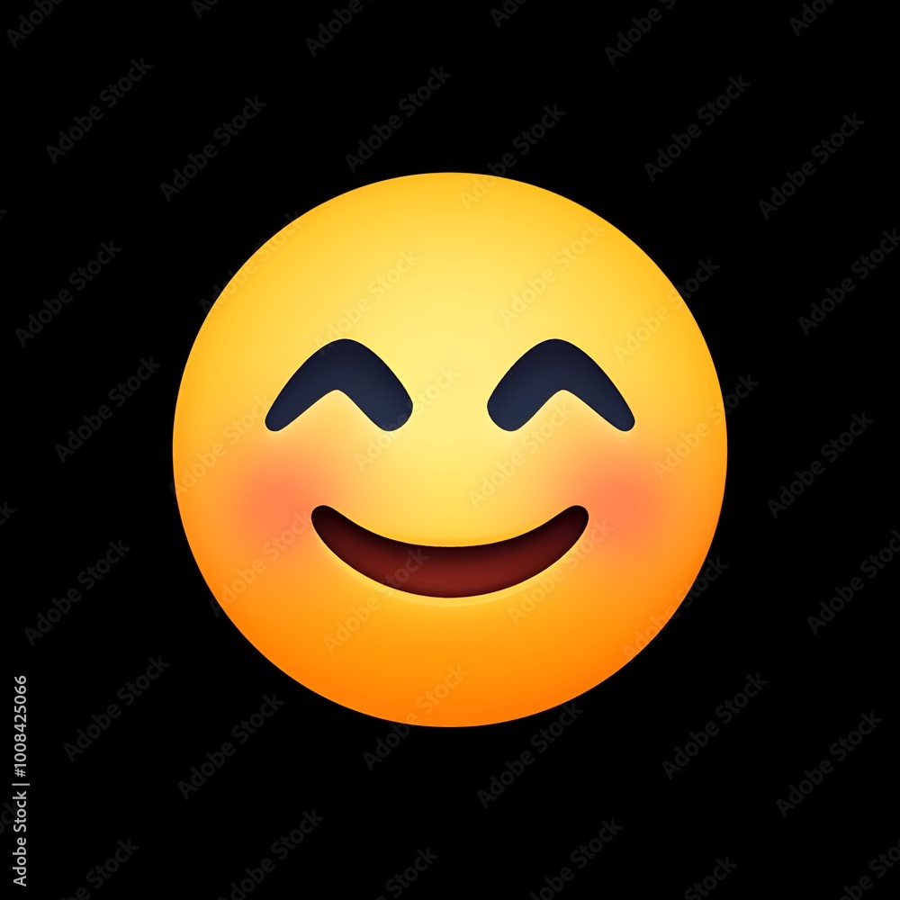 Fototapeta premium Smiling Face with Blush Emoji 