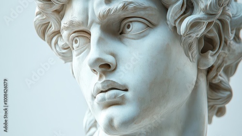 3d render of berninis david statue displayed against a clean white background emphasizing the intricate details and artistry of the sculpture showcasing classical beauty and craftsmanship