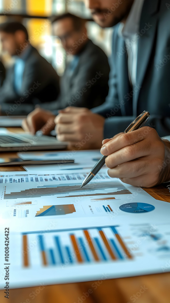 Photo Business Meeting Analyzing Financial Charts Photo Business Meeting Analyzing Financial Charts