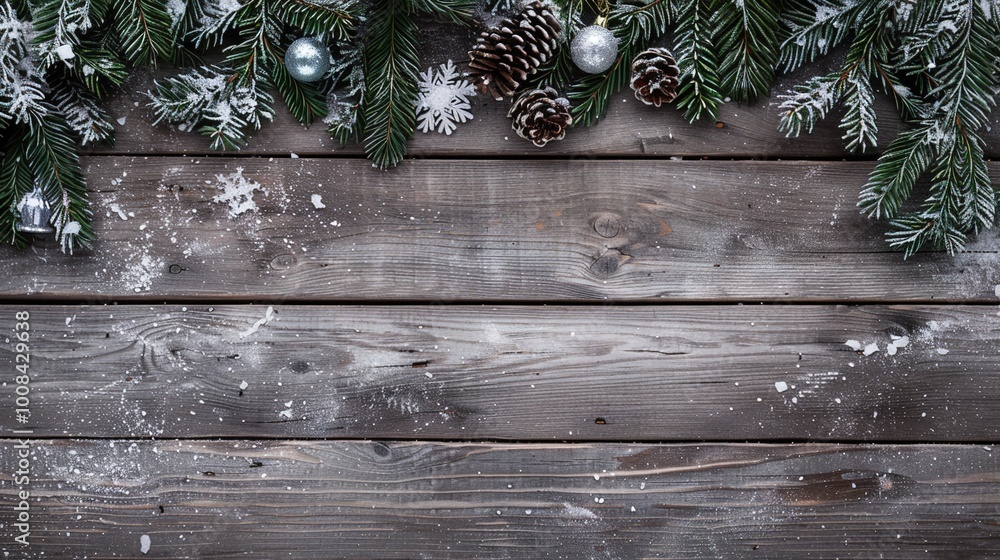 An arrangment of Christmas decoration on wooden background An arrangment of Christmas decoration on wooden background