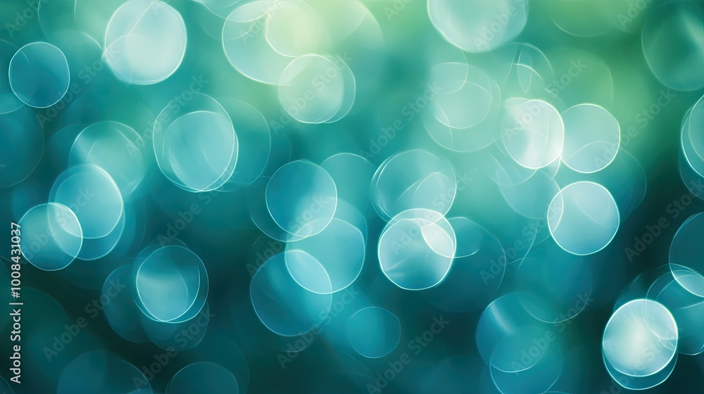 Abstract blue-green bokeh, macro shot with soft circular shapes and light-to-dark transitions, creating a serene background with ample room for text. Abstract blue-green bokeh, macro shot with soft circular shapes and light-to-dark transitions, creating a serene background with ample room for text.