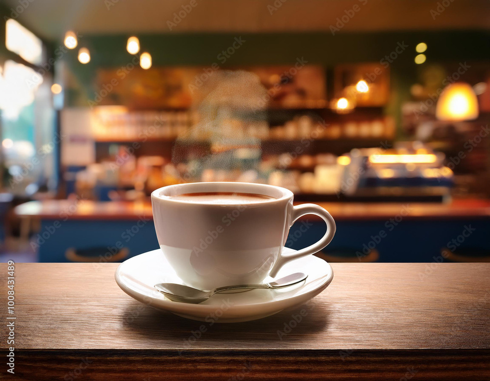 Taza de café en una cafeteria Taza de café en una cafeteria