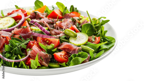 Tuna salad on white background