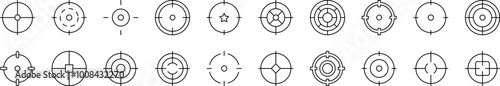 Target Set of Thin Icons. Editable Stroke. Suitable for Web Sites, Books, Cards, Apps