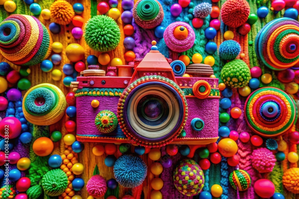 Fototapeta premium Creative Stop Motion Animation of Colorful Objects in Motion Capturing Dynamic Visual Storytelling
