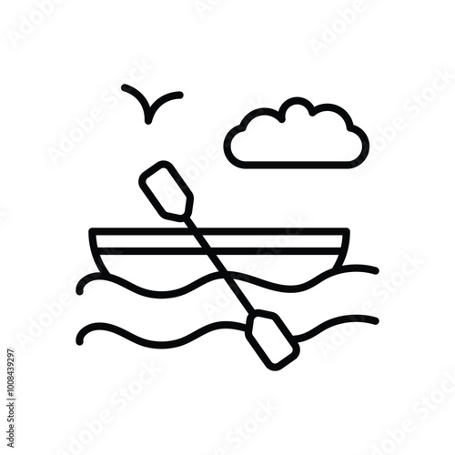 Canoe icon vector stock illustration