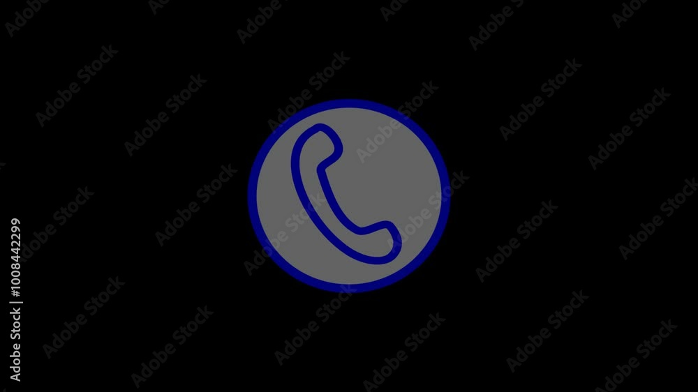 Handset phone blue color and incoming call phone dial icon animation video. Telephone, communication icon in flat style. Handset phone blue color and incoming call phone dial icon animation video. Telephone, communication icon in flat style.