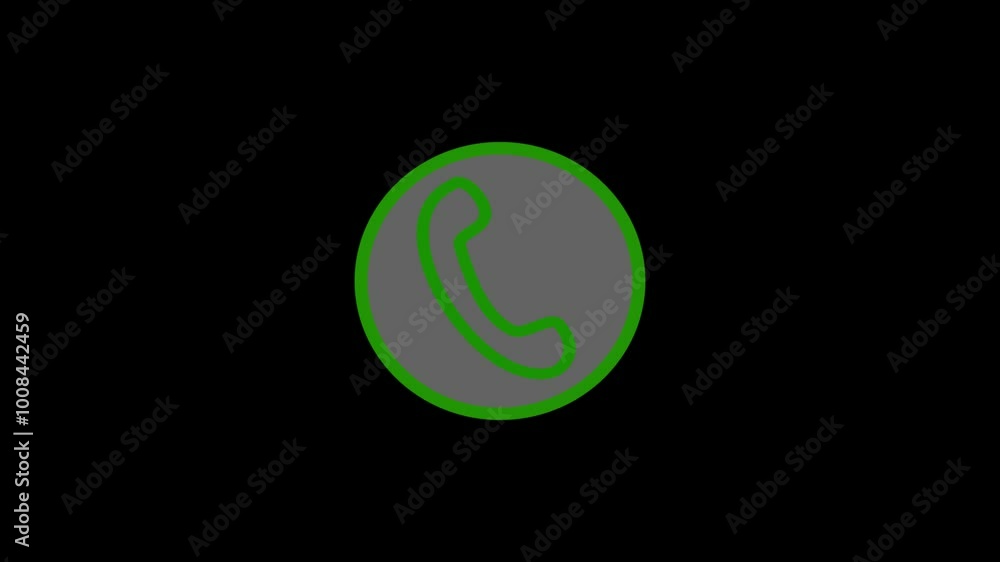 Handset phone and incoming call phone dial icon animation video. Telephone, communication icon in flat style. Handset phone and incoming call phone dial icon animation video. Telephone, communication icon in flat style.