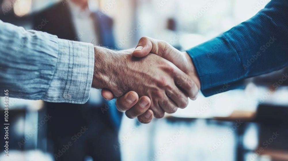 Business Partners Shaking Hands in Modern Office Business Partners Shaking Hands in Modern Office